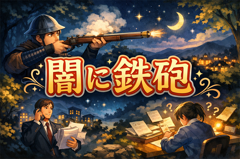 「闇に鉄砲」の意味は？由来は？使い方を例文で簡単に解説！