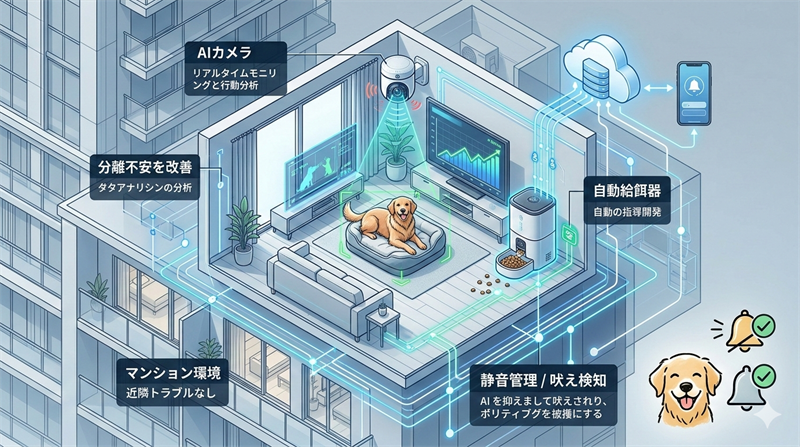 犬の留守番｜マンションで苦情ゼロ！AIカメラと自動給餌器で直す分離不安