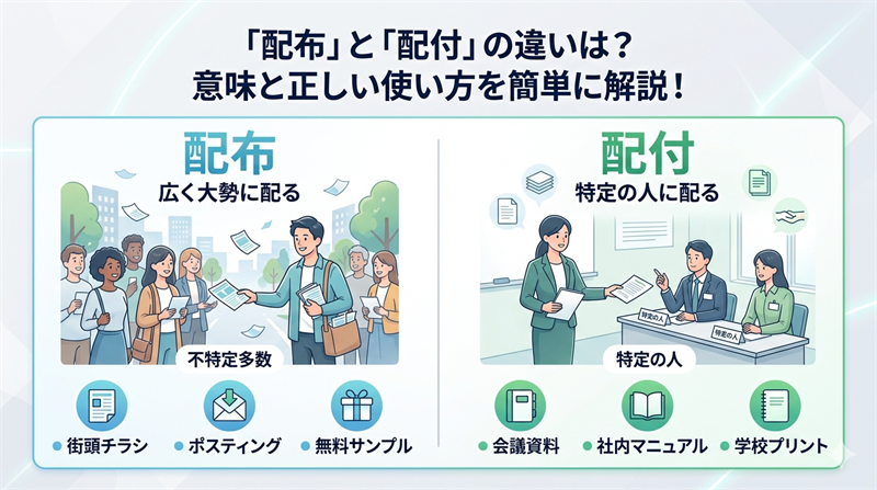 「配布」と「配付」の違いは？意味と正しい使い方を簡単に解説！