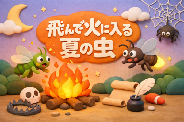 「飛んで火に入る夏の虫」の意味は？由来は？使い方を例文で解説！